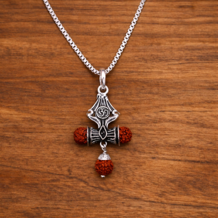 Divine Fusion: Silver Rudraksha Pendant