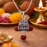 Sacred Serenity: Sterling Silver Rudraksha Pendant