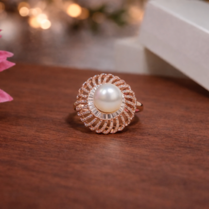 Pearl Elegance: Sterling Silver Harmony Ring