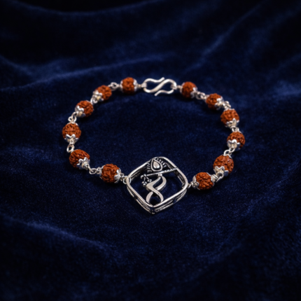 Krishna's Grace: Rudraksha Bracelet with Krishna Piece