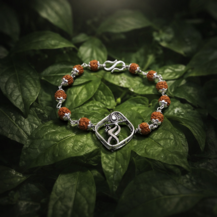 Krishna's Grace: Rudraksha Bracelet with Krishna Piece