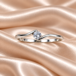 Ethereal Glow: Sterling Silver Solitaire Ring