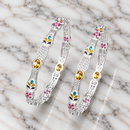 Elegance in Silver: Handcrafted Kangan Bracelets