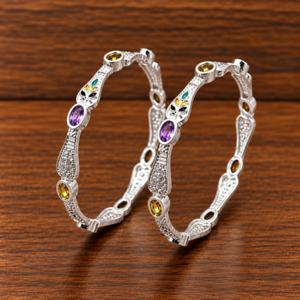 Elegance in Silver: Handcrafted Kangan Bracelets
