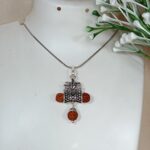 Sacred Serenity: Sterling Silver Rudraksha Pendant (Without Chain)