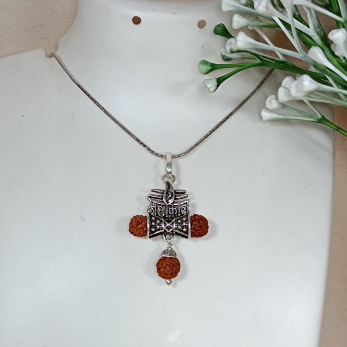 Sacred Serenity: Sterling Silver Rudraksha Pendant (Without Chain)
