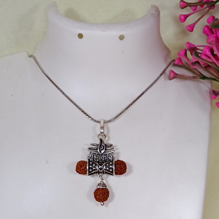 Sacred Serenity: Sterling Silver Rudraksha Pendant (Without Chain)