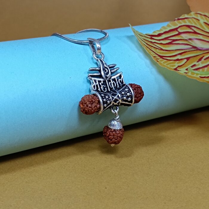 Sacred Serenity: Sterling Silver Rudraksha Pendant (Without Chain)