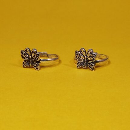 Fluttering Whimsy: Sterling Silver Butterfly Toe Ring