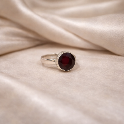 Moonlit Embrace: Silver Crescent Ring