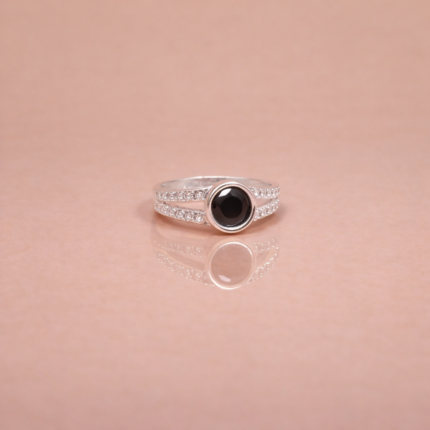 Lunar Whispers: Silver Moonstone Ring