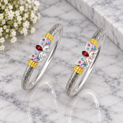 Silver Cascade: Silver Ladies' Kada