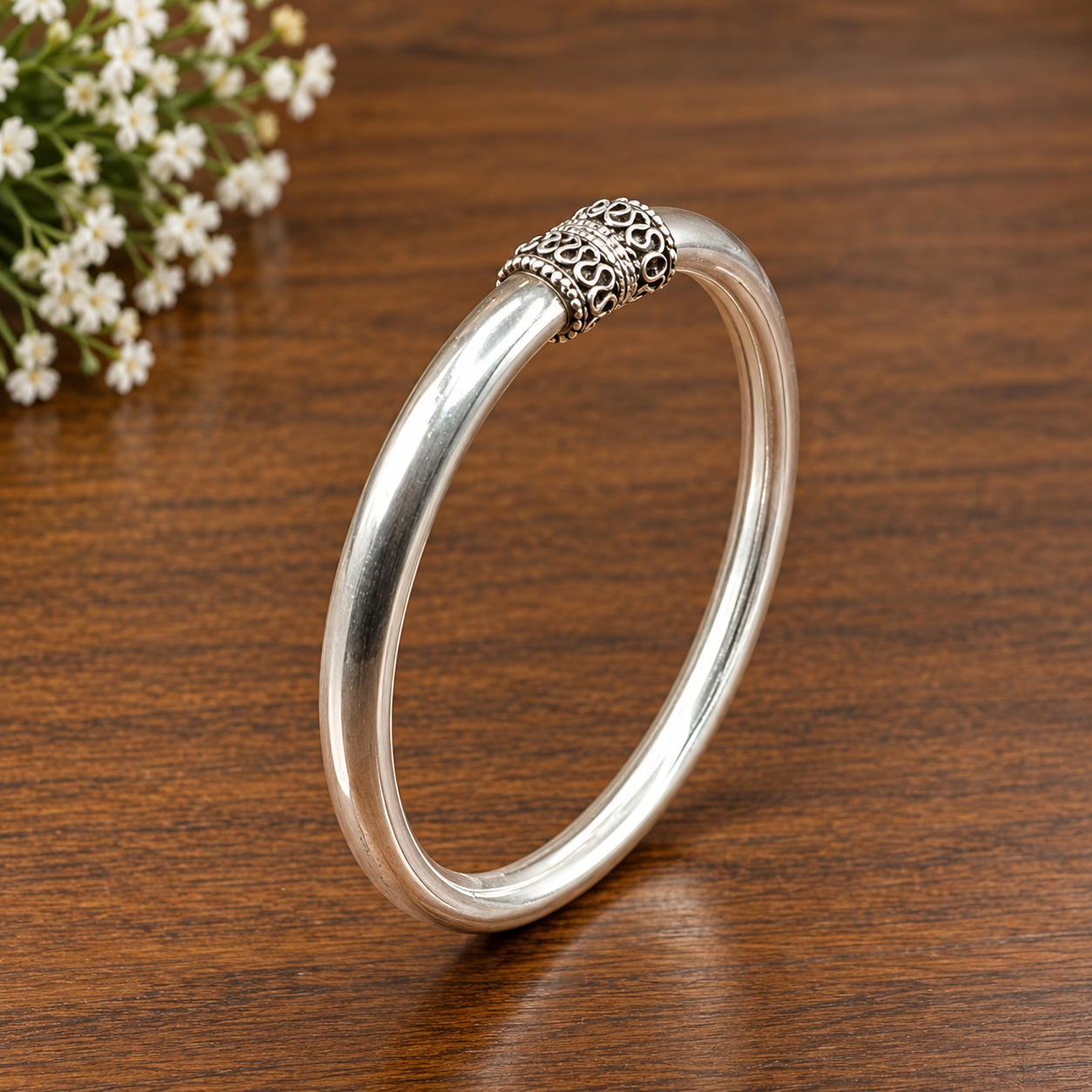 ChatGPT Image Sep 20, 2026, 11_59_53 AM Serenity Shine: Silver Women's Bangle