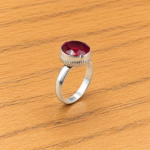 Moonlit Embrace: Silver Crescent Ring