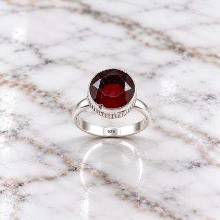 Moonlit Embrace: Silver Crescent Ring