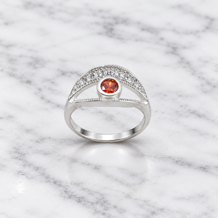 Moonlit Serenade: Silver Swirl Ring