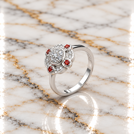Serenity Shimmer: Silver Aquamarine Ring