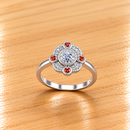 Serenity Shimmer: Silver Aquamarine Ring