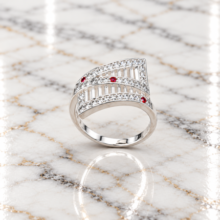 Celestial Radiance: Handcrafted Silver Ring