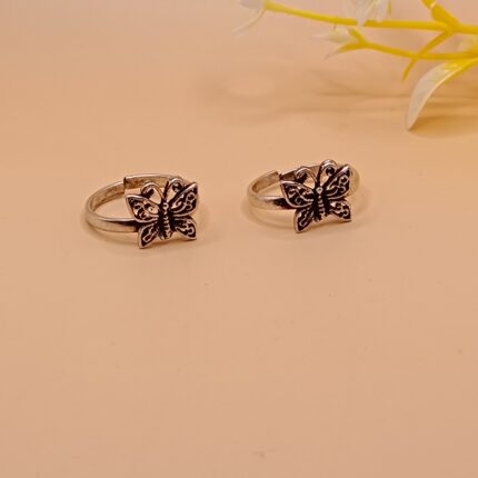 Fluttering Whimsy: Sterling Silver Butterfly Toe Ring