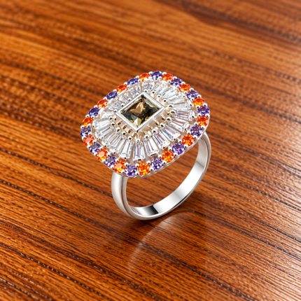 Stellar Shimmer: Silver Constellation Ring