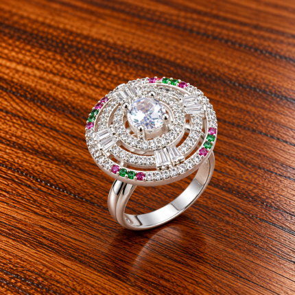 Whispering Breeze: Silver Swirl Ring