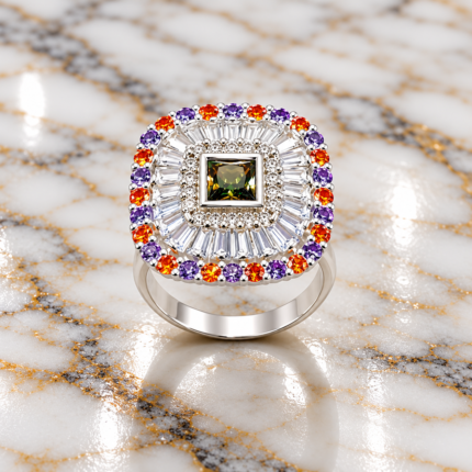 Stellar Shimmer: Silver Constellation Ring