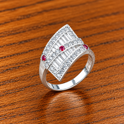 Celestial Radiance: Handcrafted Silver Ring