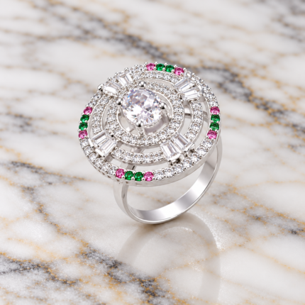 Whispering Breeze: Silver Swirl Ring