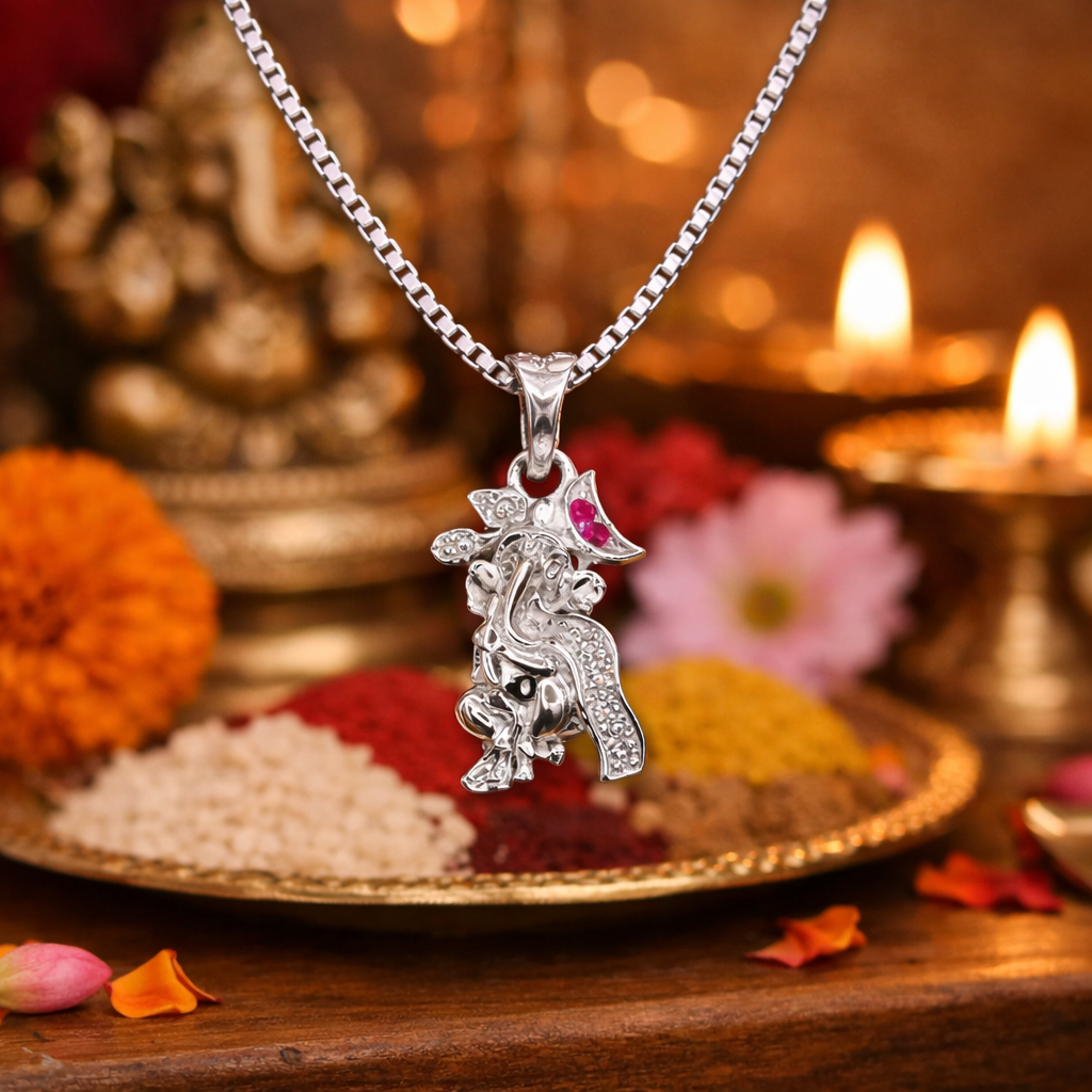 ChatGPT Image Feb 16, 2026, 08_02_23 AM Divine Blessings: Silver Ganesh Pendant