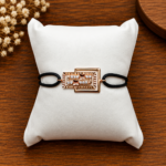 edit rosegold bracelet with wooden background with 1:1 format with white pouch