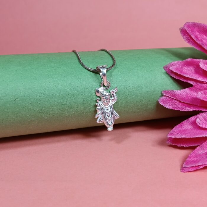 Divine Radiance: Silver Shrinathji Pendant (Without Chain)