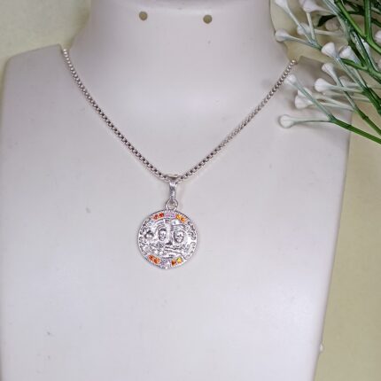 Serenity in Silver: Intricate Pendant