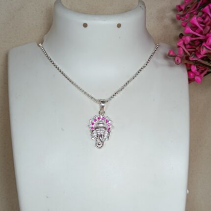 Divine Blessings: Silver Ganesh Pendant (Without Chain)