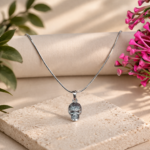 Ethereal Temptation: Silver Devil Mouth Pendant (only pendant)