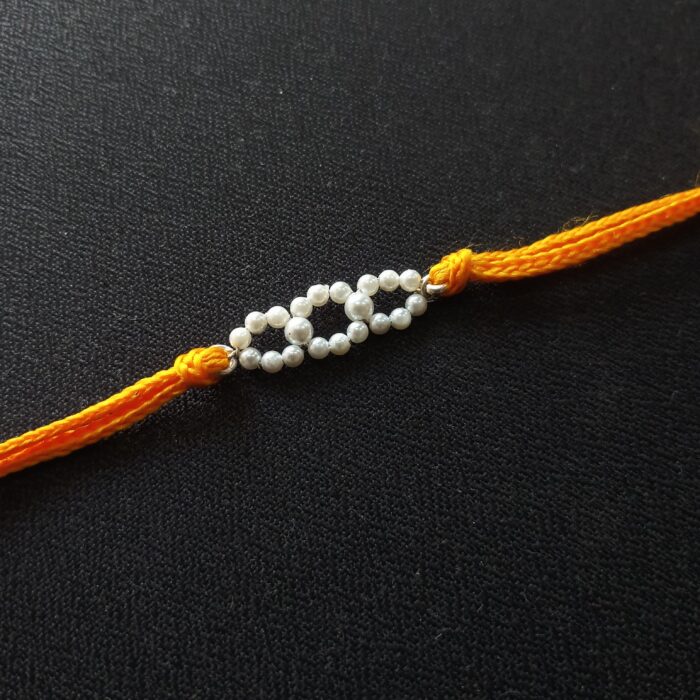 Moti Rakhi: Elegant Pearl Accent in 925 Silver