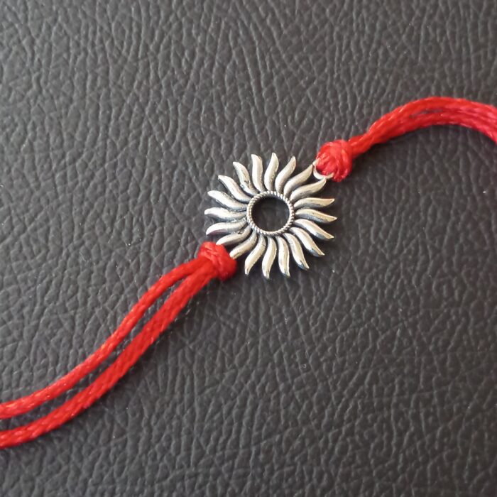 Surya Rakhi: Sterling Silver Radiance
