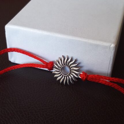 Surya Rakhi: Sterling Silver Radiance