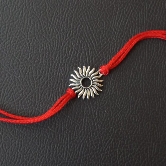 Surya Rakhi: Sterling Silver Radiance