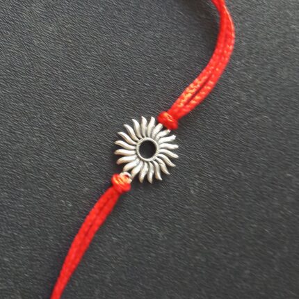 Surya Rakhi: Sterling Silver Radiance