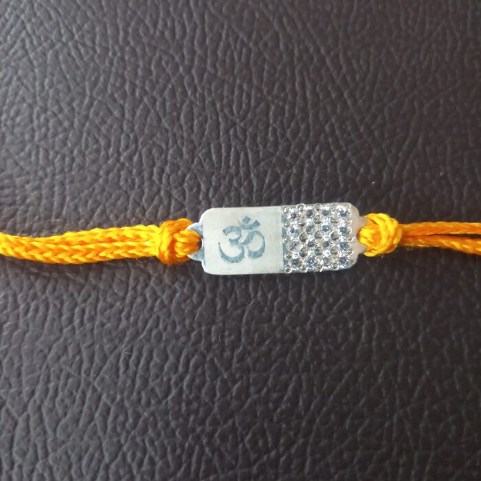 925 Silver Om Rakhi with Sacred Gemstone