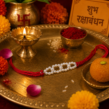 925 Sterling Silver Beads Rakhi - Timeless Elegance for Raksha Bandhan