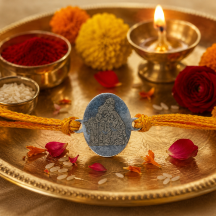 925 Silver RadhaKrishna Rakhi: Eternal Bond of Devotion