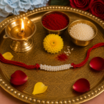 Gleaming Silver Beads Rakhi