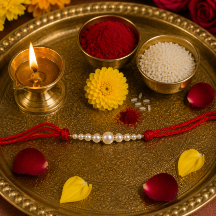 Pearl Rakhi: Elegance in 925 Silver