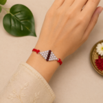 Radiant Silver Beads Rakhi