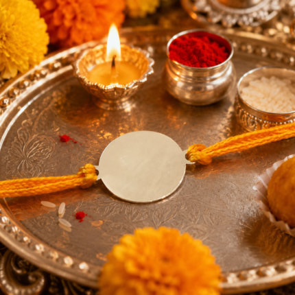 Circle of Connection: Handcrafted Silver Circle Rakhi