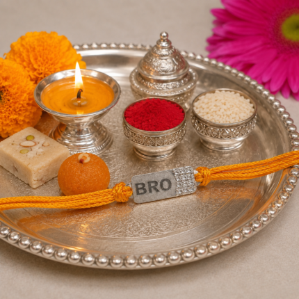 Brotherly Bond: Handcrafted Silver Bro Rakhi