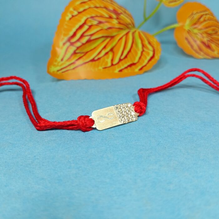 Infinity Stone Rakhi in Sterling Silver 925: Unending Affection