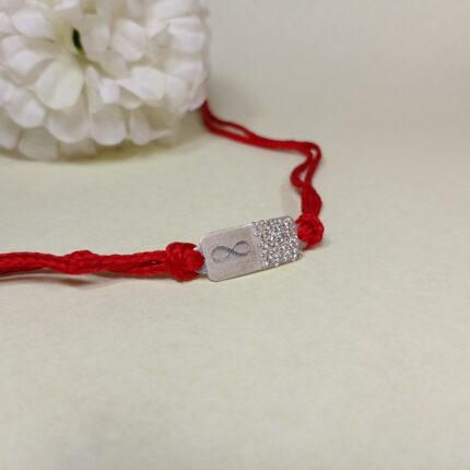 Infinity Stone Rakhi in Sterling Silver 925: Unending Affection